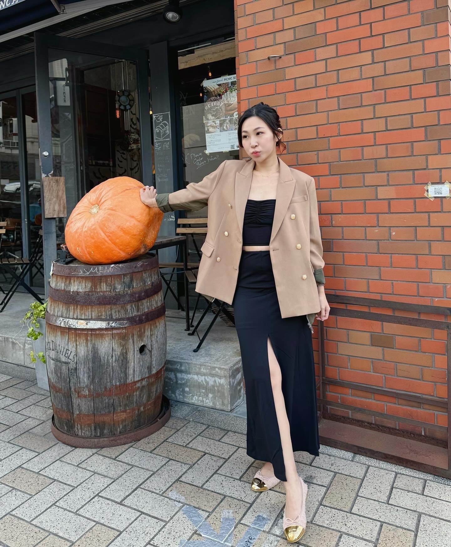 質感拼接西裝外套