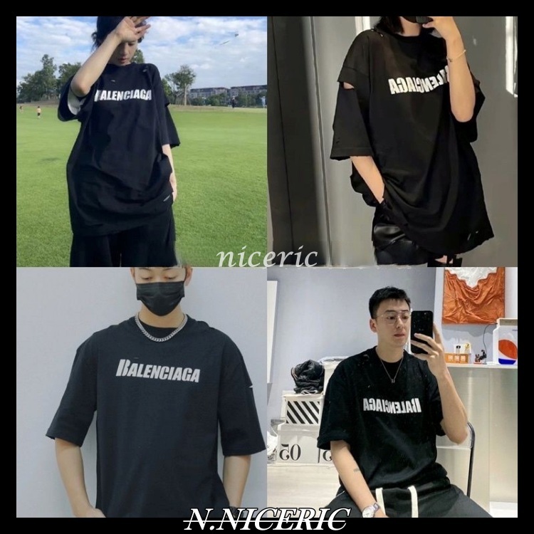 【NICE歐美日韓代購】新款BALENCIAGA巴黎世家DESTROYED 裂紋 破壞設計 短袖 T桖 裂紋短袖