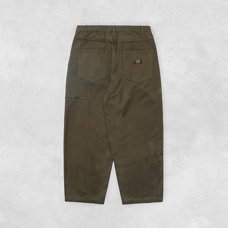 B-SIDE TAPERED WASHED PANTS Brown Arm