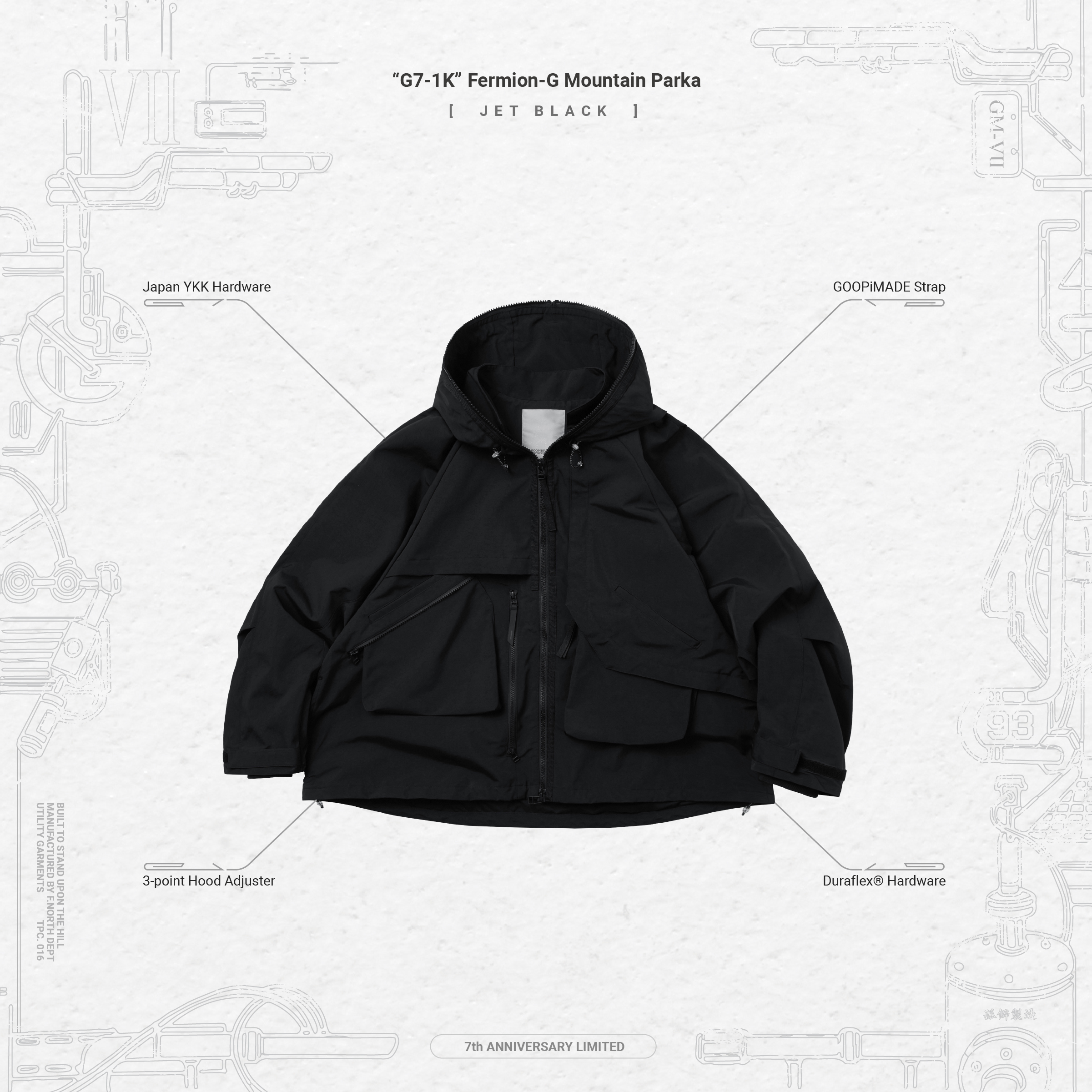 G7-1K” Fermion-G Mountain Parka - Jet Black