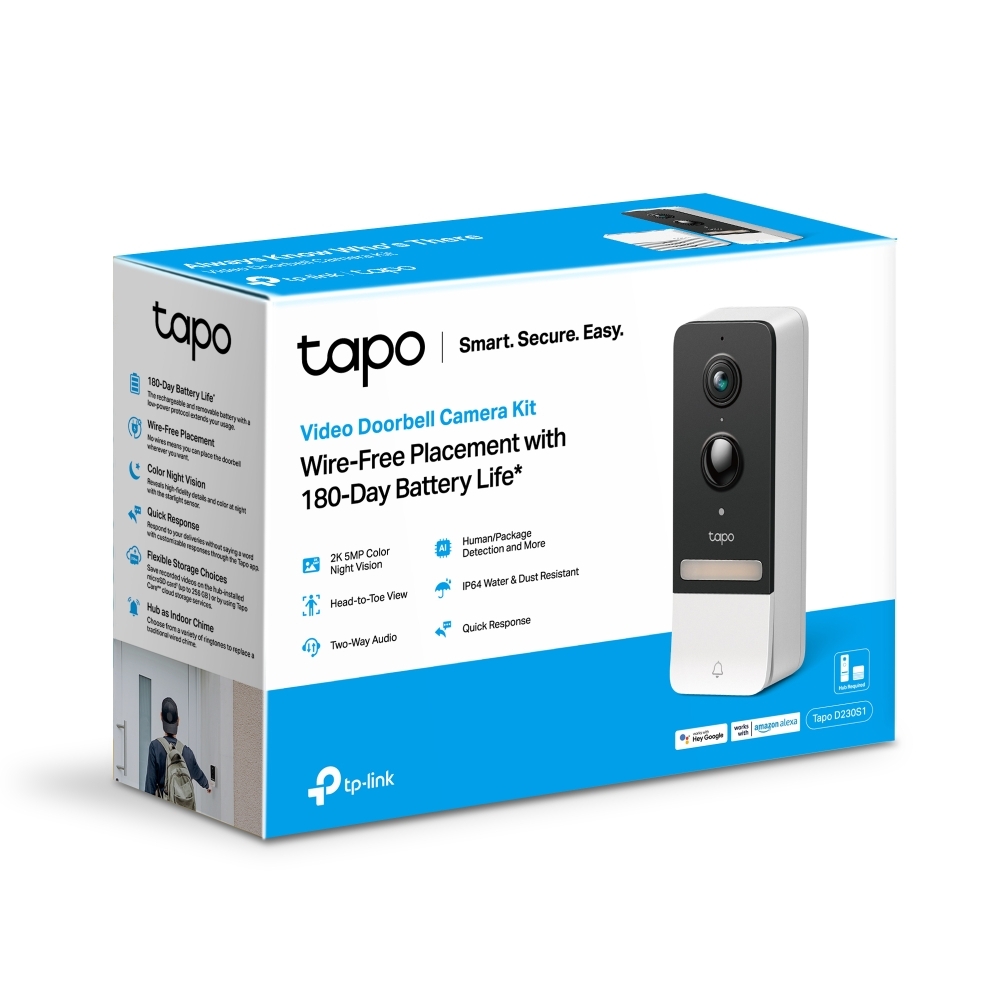 TP-Link Tapo D230S1 2K QHD 1920P Smart Wireless Security Video Doorbell 智慧門鈴(電池式)