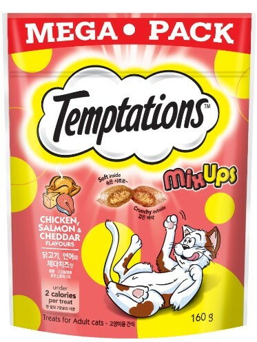 TEMPTATIONS 貓小食 MEGA三重奏 雞+三文魚+車打芝士160G (泰國版)