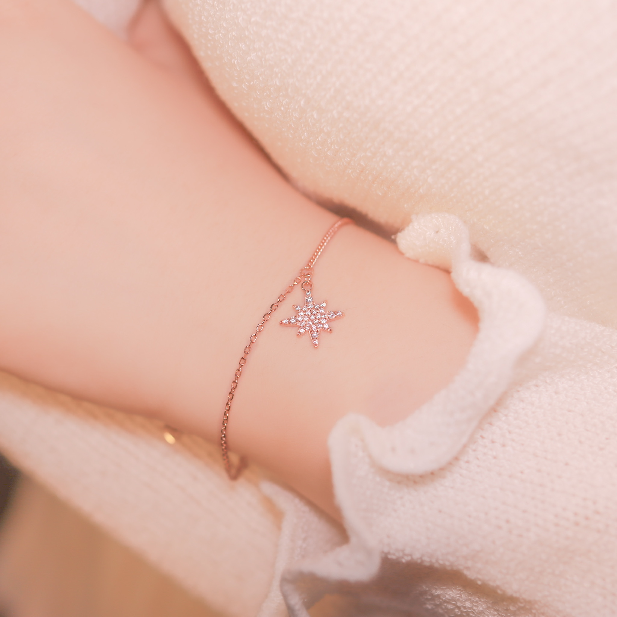 | 925純銀・白金・ 玫瑰金 | 凝聚星願手鏈 (銀/玫瑰金) | BR0972 |