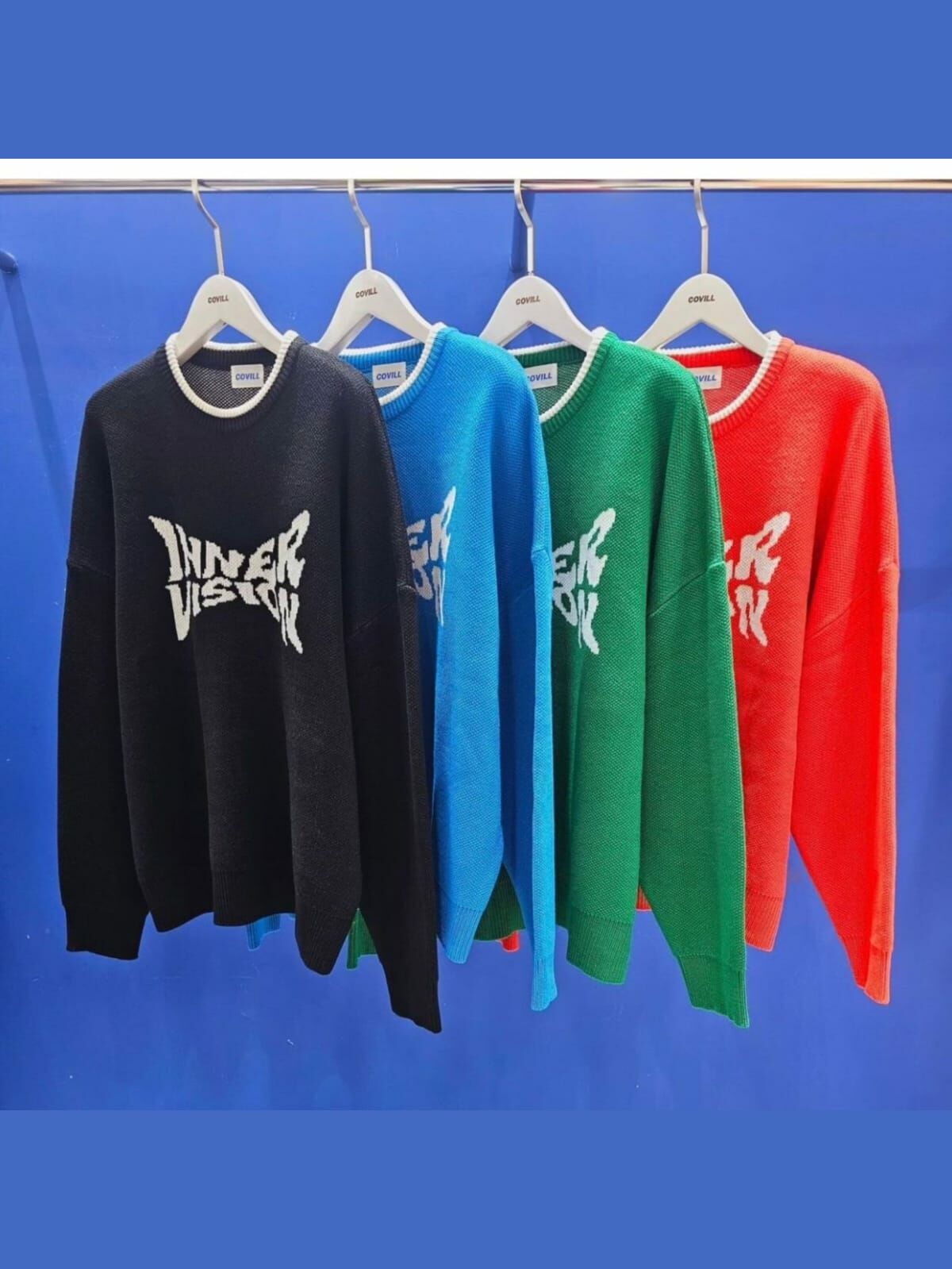 OverSize圓領英文字針織衫 COVILL-057T