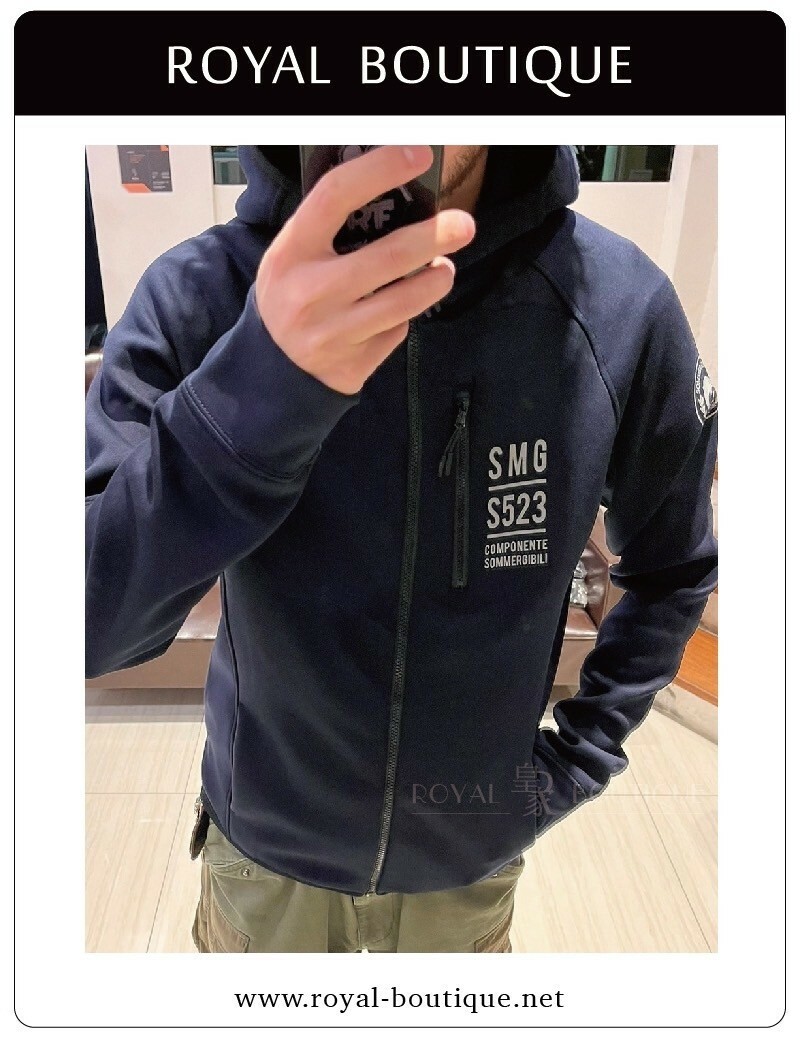 MARINA MILITARE 太空棉斜肩連帽薄外套夾克