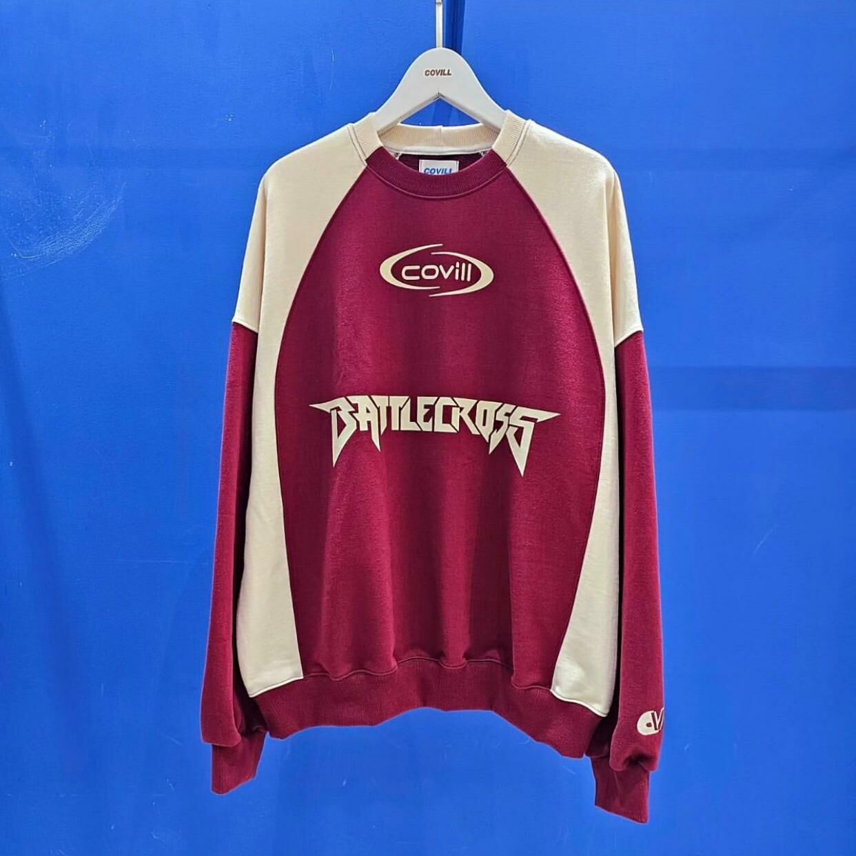 OverSize拼色英文字衛衣 COVILL-062T