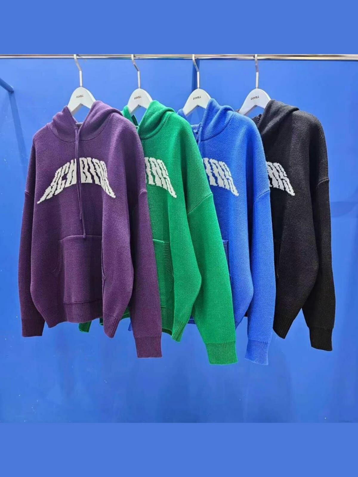 英文字連帽針織衫 COVILL-074T