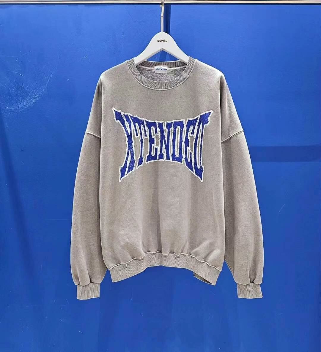 OverSize淨色英文字衛衣(薄抓毛底) COVILL-075T