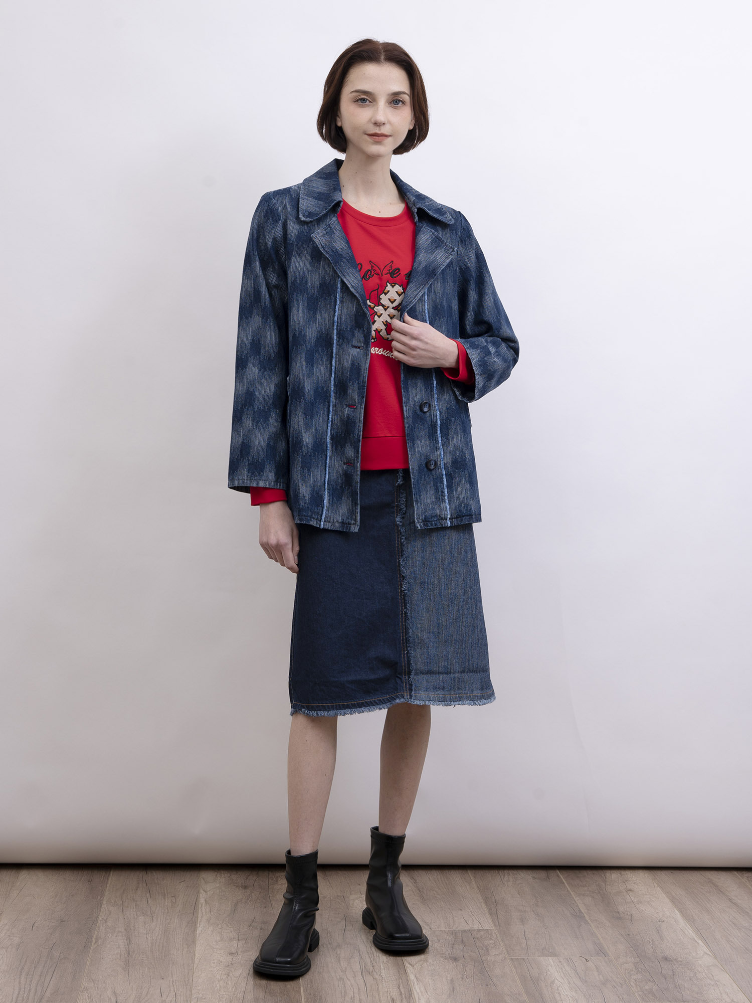 mi-tu 洗水牛仔外套