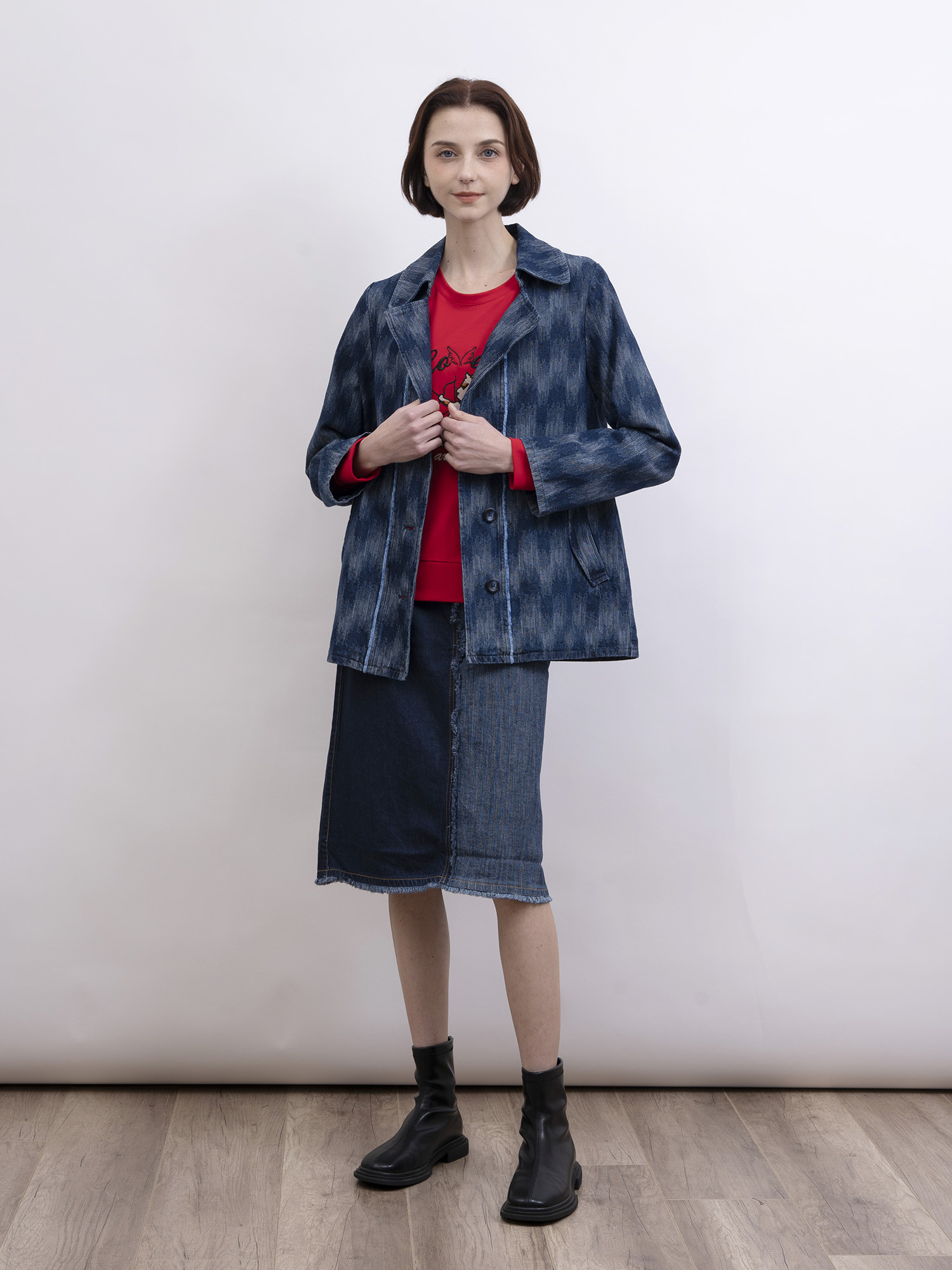 mi-tu 洗水牛仔外套