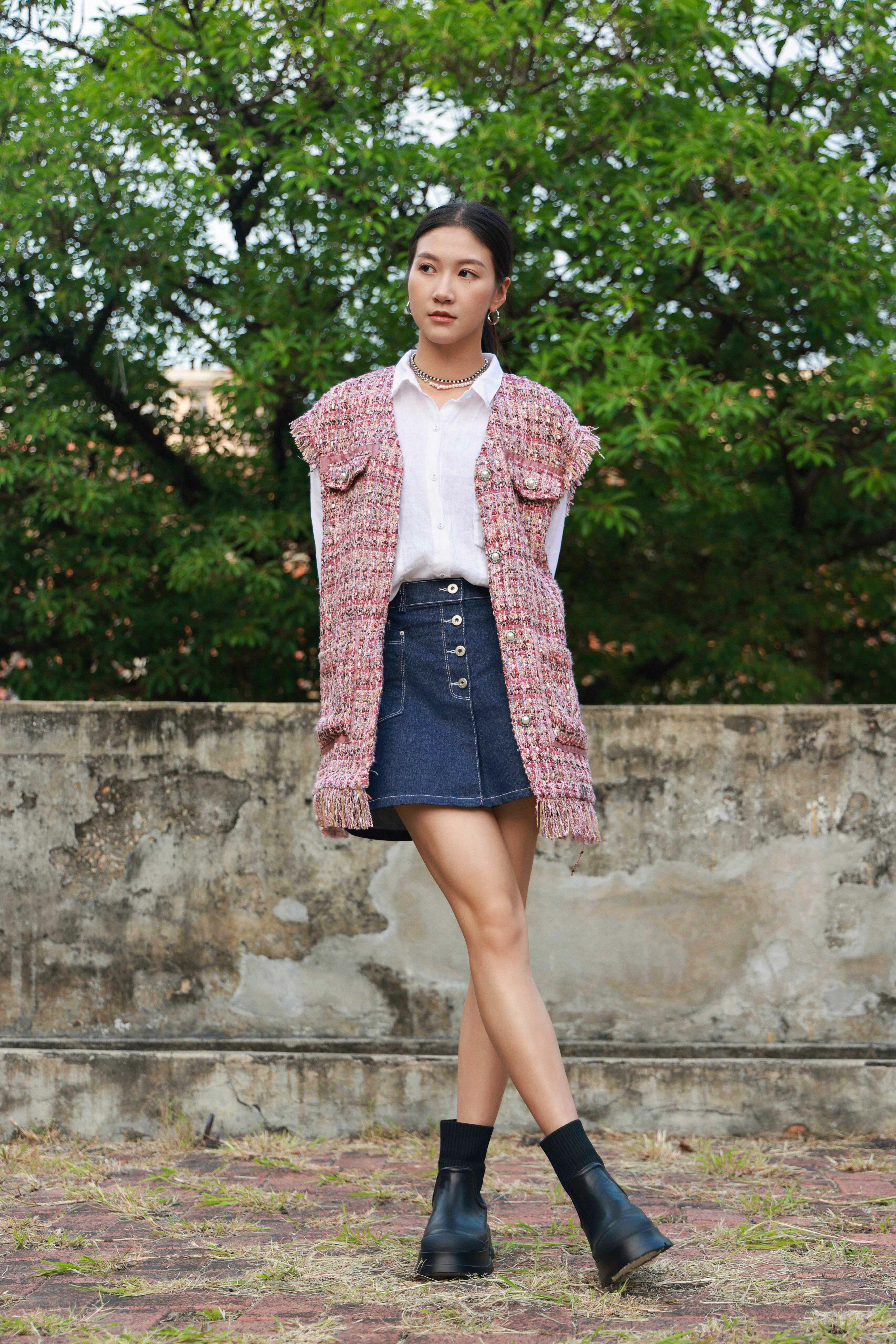 明鈕明袋原色牛仔短裙褲（現貨款式）