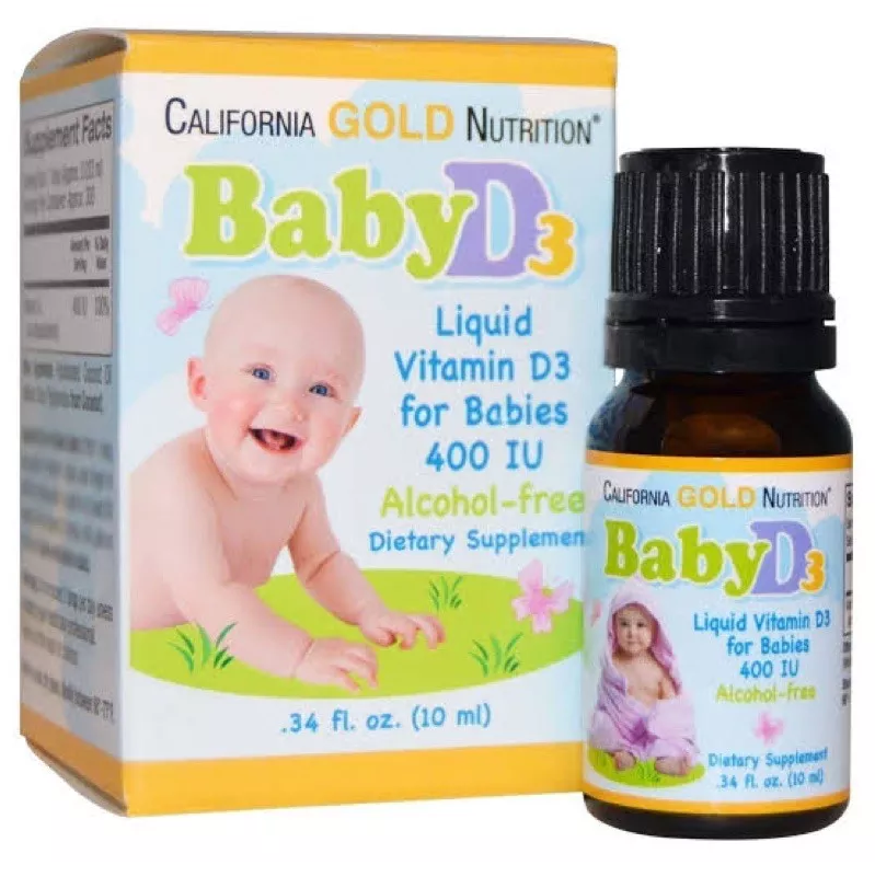 California Gold Nutrition, 嬰兒液體維生素 D3，10 微克（400 國際單位），0.34 液量盎司（10 毫升）