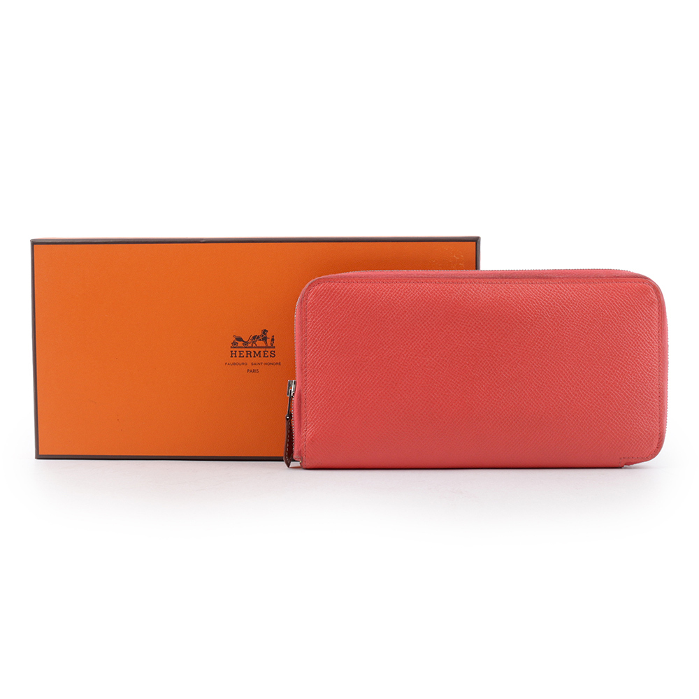 【HERMES】Epsom 皮革太陽圖案ㄇ形拉鍊長夾(粉色)
