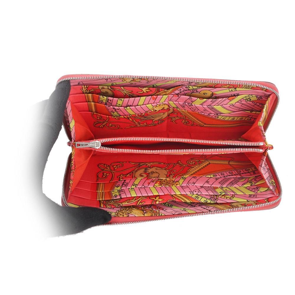 【HERMES】Epsom 皮革太陽圖案ㄇ形拉鍊長夾(粉色)