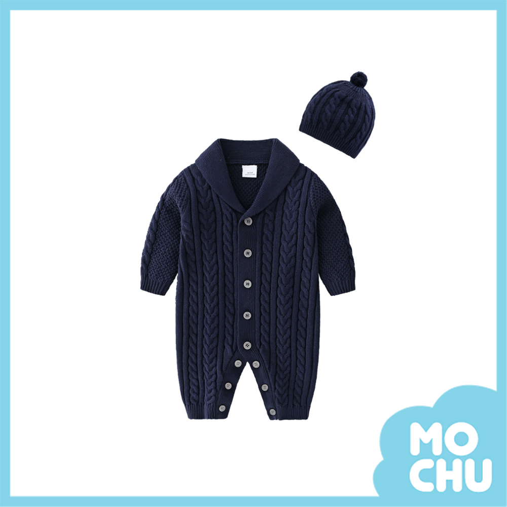 帥氣翻領針織連身衣(三色)