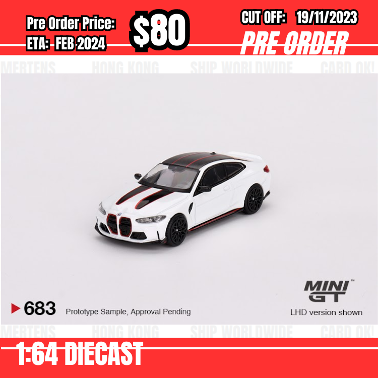 PO-$80 * Mini GT * 1:64 #683 BMW M4 CSL Alpine White LHD [OD06/11]