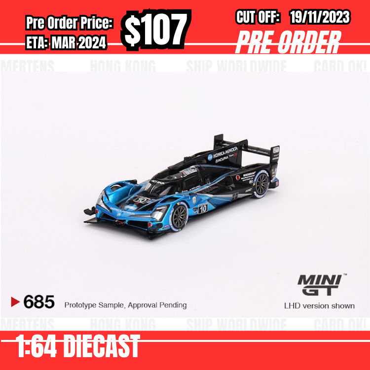 PO-$107 * Mini GT * 1:64 #685 Acura ARX-06 GTP #10 No. 10 Konica Minolta  Acura ARX-06 2023 IMSA Daytona 24 Hrs LHD [OD06/11]