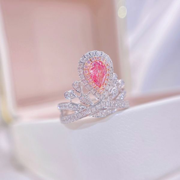GIA 18K粉鑽皇冠女戒