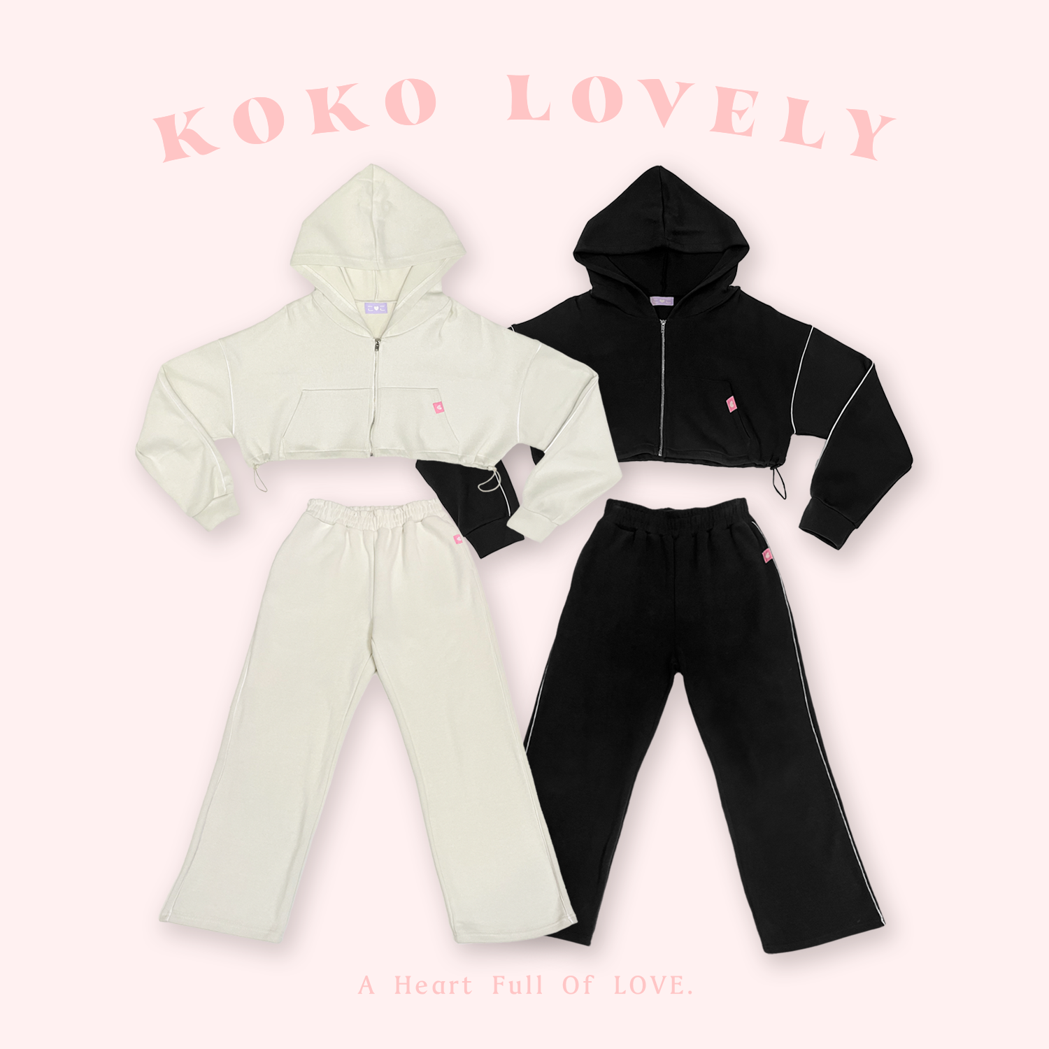 KOKO LOVELY 連帽短版抽繩休閒套裝