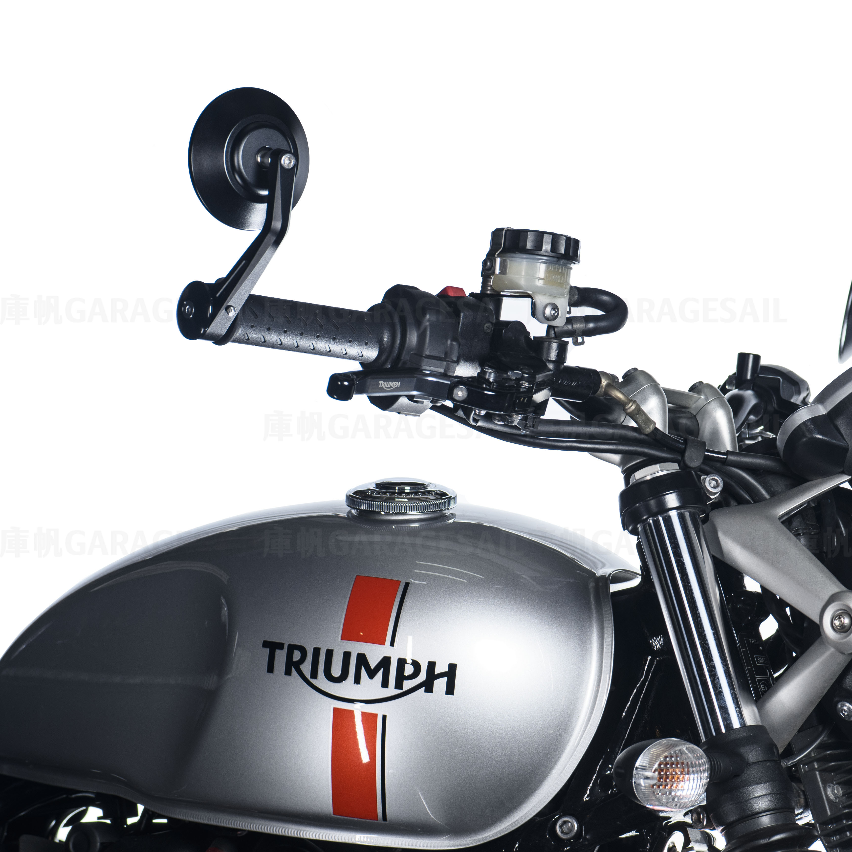 水冷凱旋專用 CNC 把手端 後照鏡 雙圓 C1