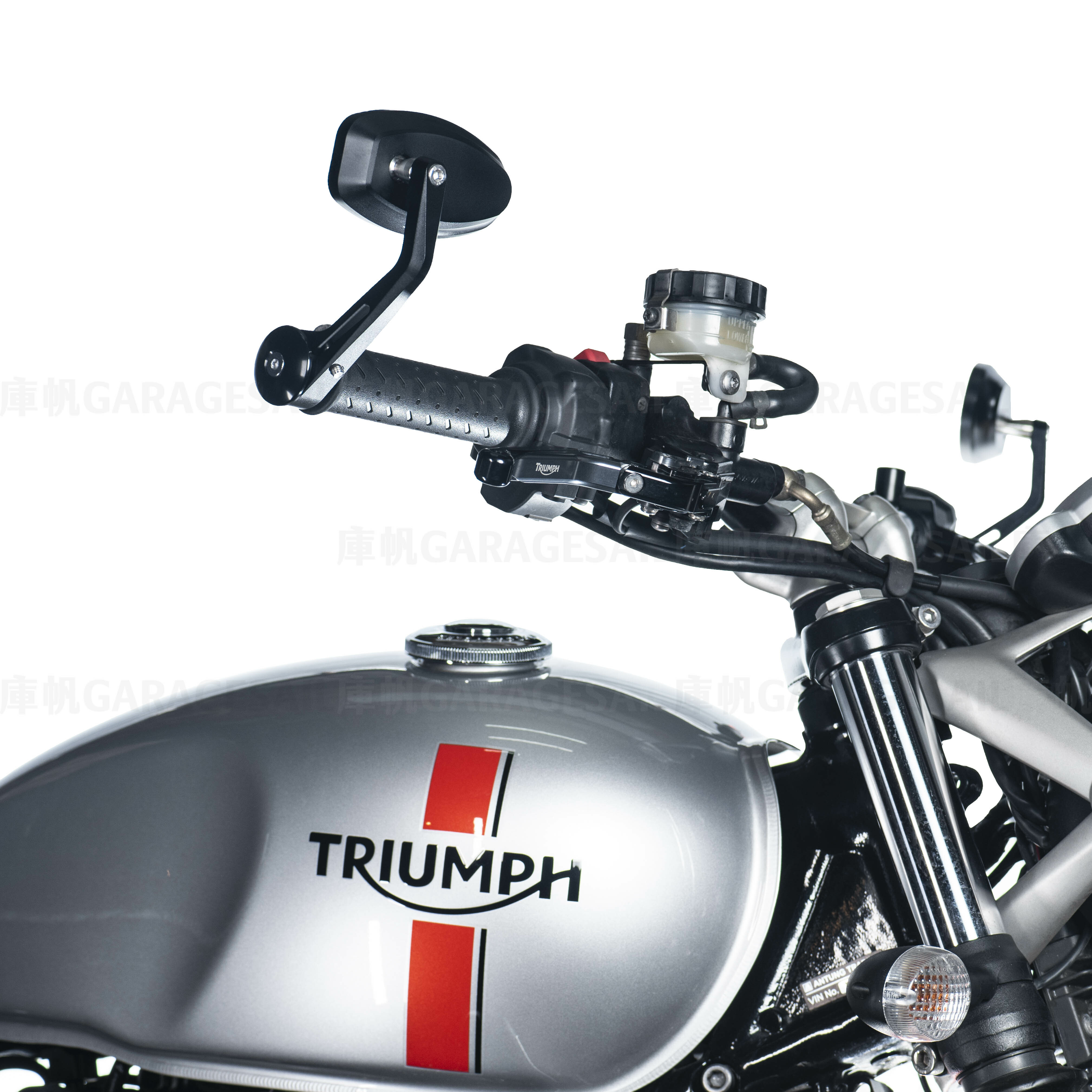 水冷凱旋專用 CNC 把手端 後照鏡 橢圓 C2 黑