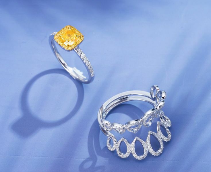 GIA 奢華簡約黃鑽女戒