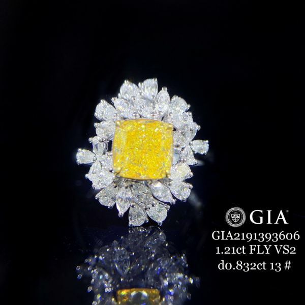 18K金鑽石 GIA 黃鑽女戒