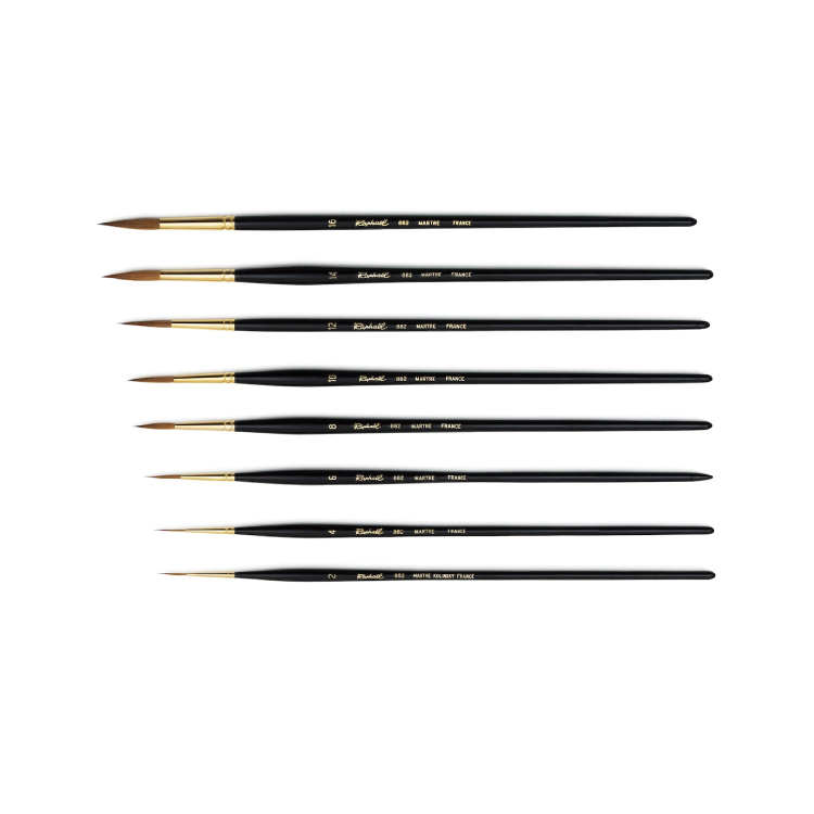 法國 Raphael 拉斐爾 882 KOLINSKY GOLD 圓點油畫筆 2-16號