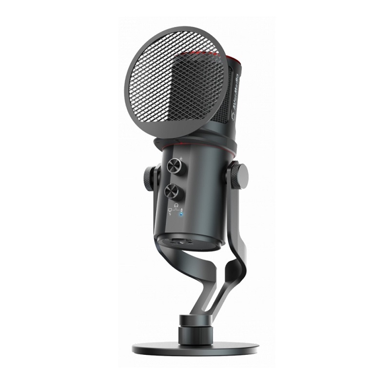 米特3C數位–AverMedia 圓剛 黑鳩Live Streamer Mic 麥克風 AM350麥克風(含底座+防噴網)/AM350單品