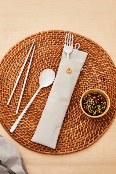 微笑地球不鏽鋼餐具三件組