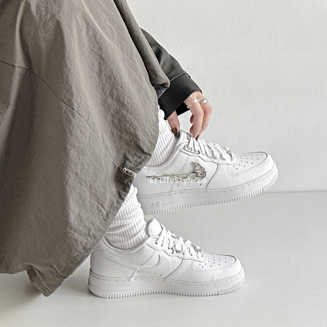 NIKE AIR FORCE 1 AF1 液態金屬 液態銀 溶解金屬 Y2K 銀色 白色 男鞋 FV3616-101 / 預購