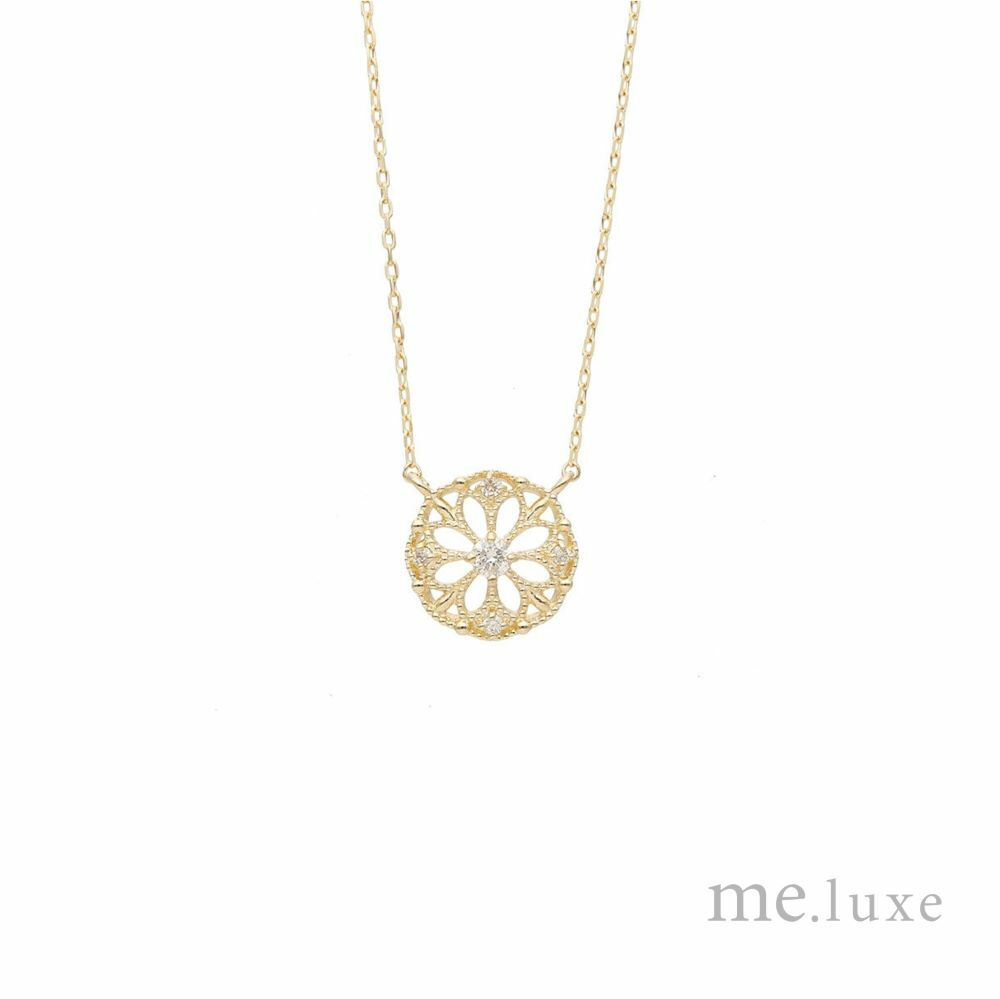 【me.luxe】K10復古窗花鑽石鍊