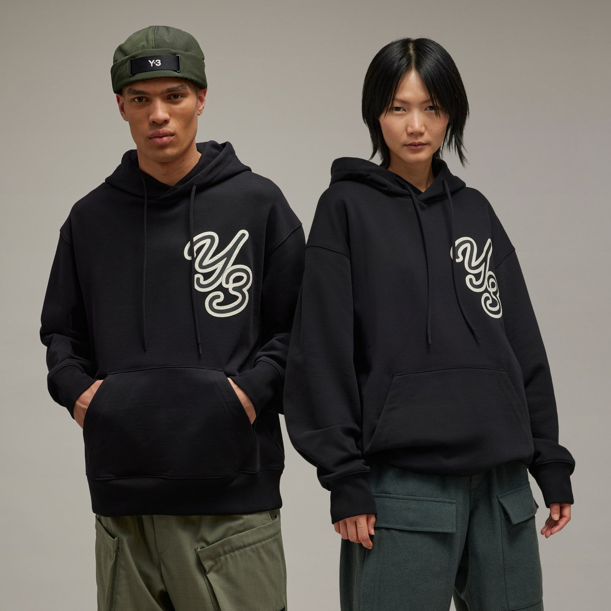 Y-3 GFX HOODIE 草體LOGO帽TEE - 黑】