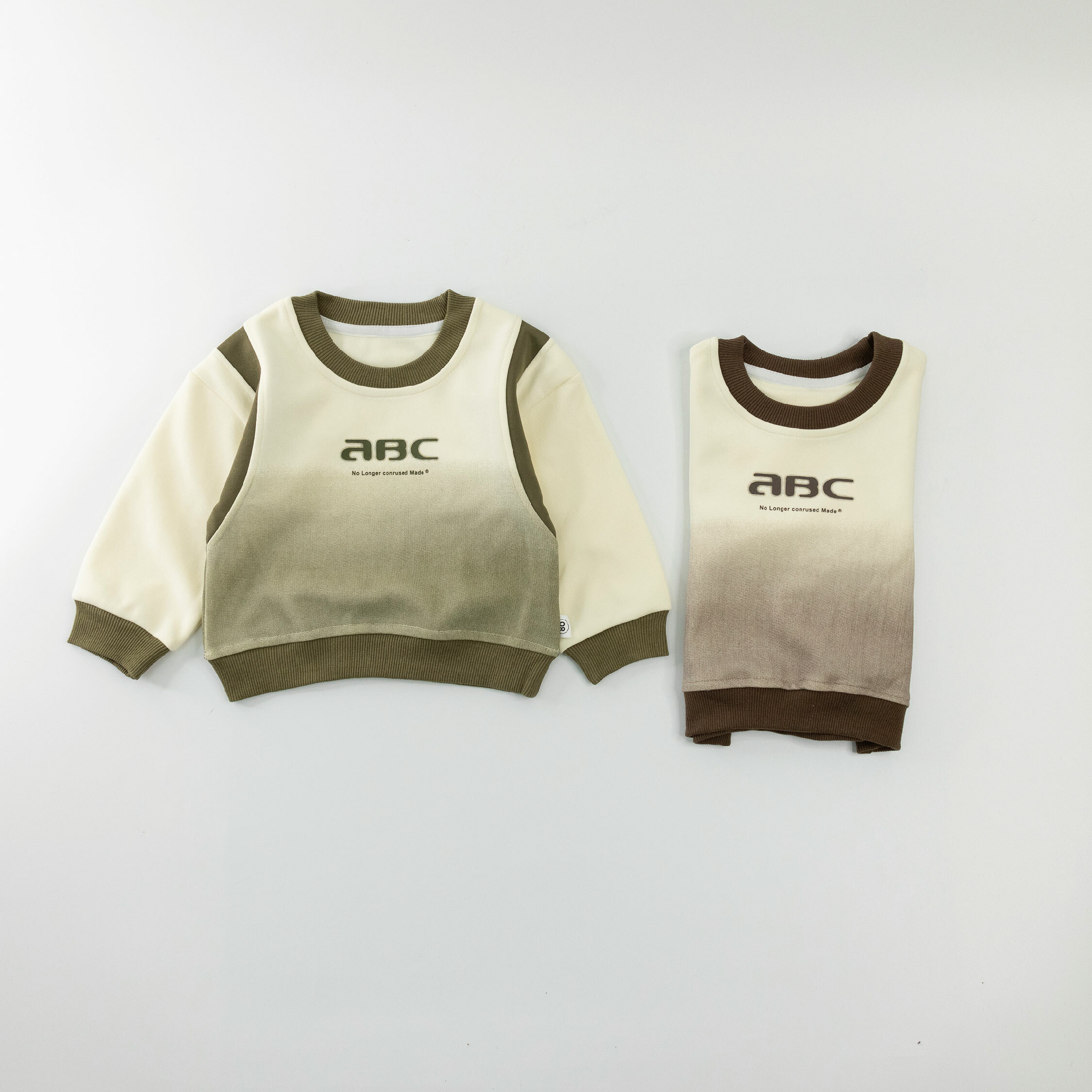 【H35228】潮流abc漸層撞色拼接上衣＊二色