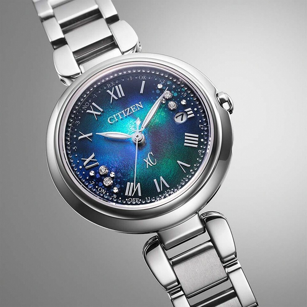 【CITIZEN 星辰】xC 鈦金屬 4顆鑽石 千彩之海限定款 光動能 鈦金屬 電波女錶ES9460-61L 29mm 現代鐘錶
