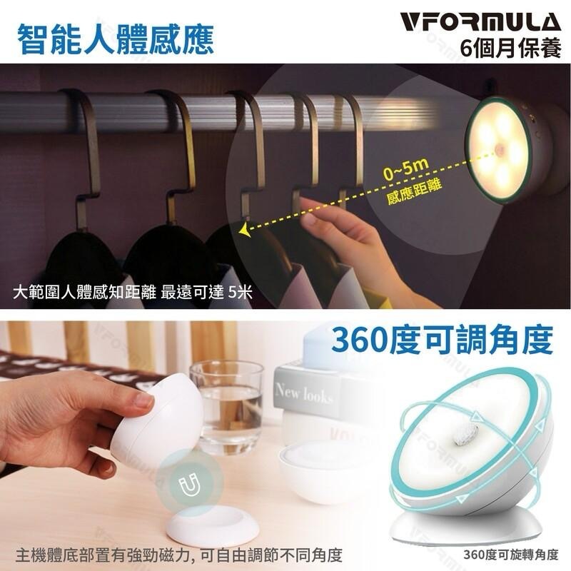 VFORMULA USB充電360°旋轉磁吸感應小夜燈