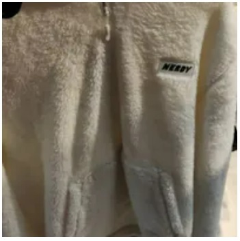 [S] NERDY FLUFFY FLEECE JACKET,IVORY, PNEW23FJ030307 (SN323)