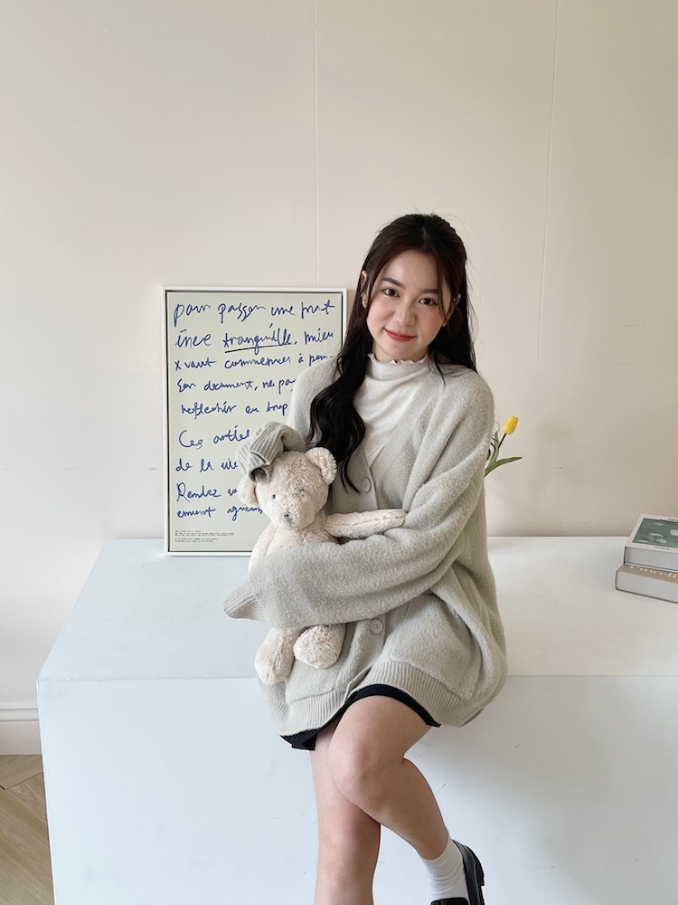 像雲朵般的柔軟熊寶寶針織外套