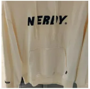 [S] NERDY BIG LOGO PULLOVER HOODIE (NERDY ORIGIN FIT),CREAM, PNES23KE030203 (SN326)