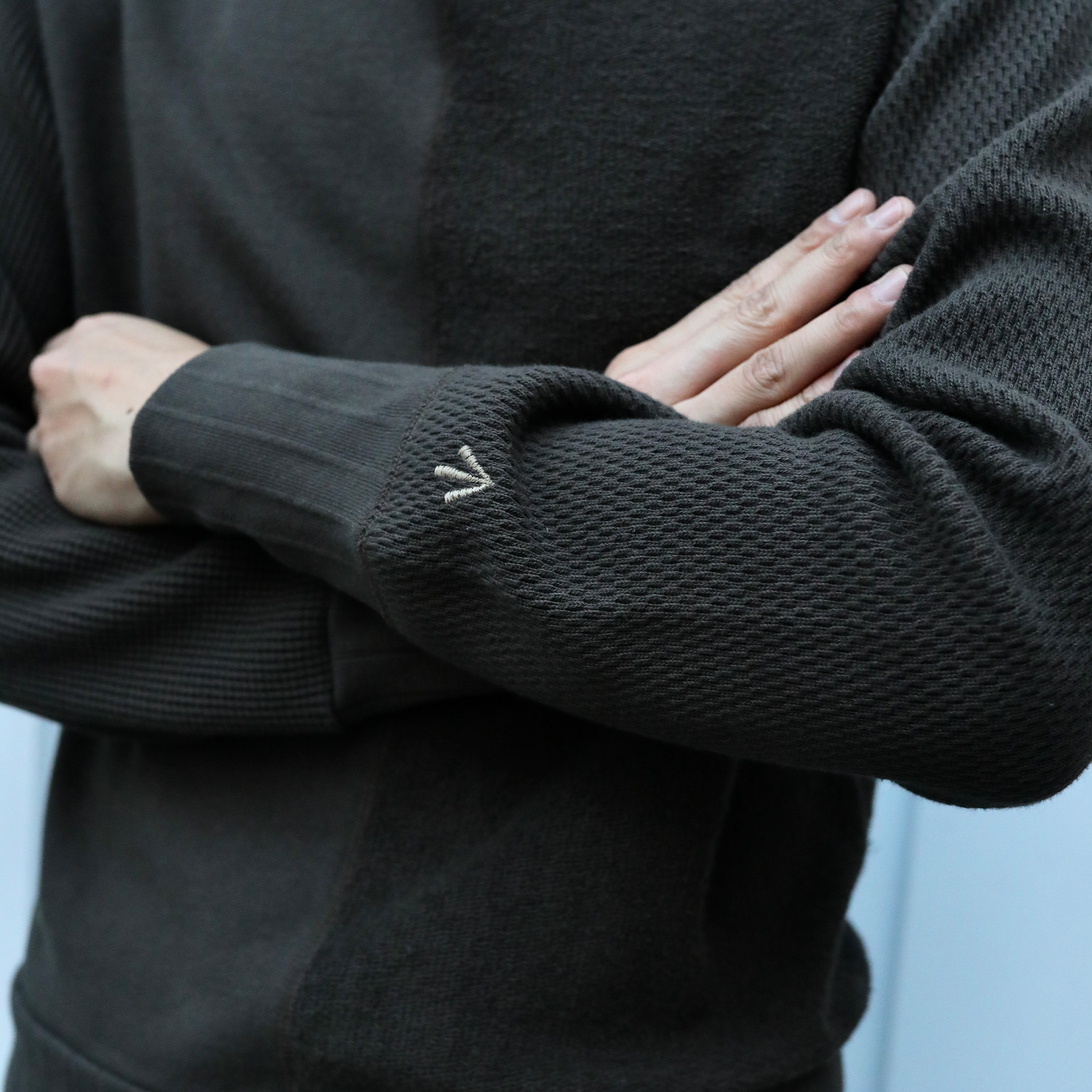 Nigel Cabourn - Army Crew Jersey Mix (Charcoal Gray)