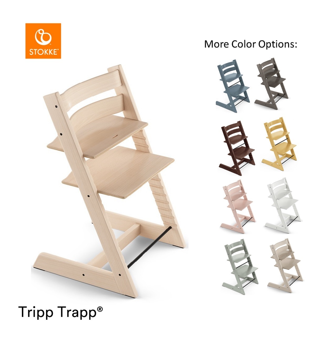 Stokke Tripp Trapp Fjord Blue Wood Baby High Chair + Reviews