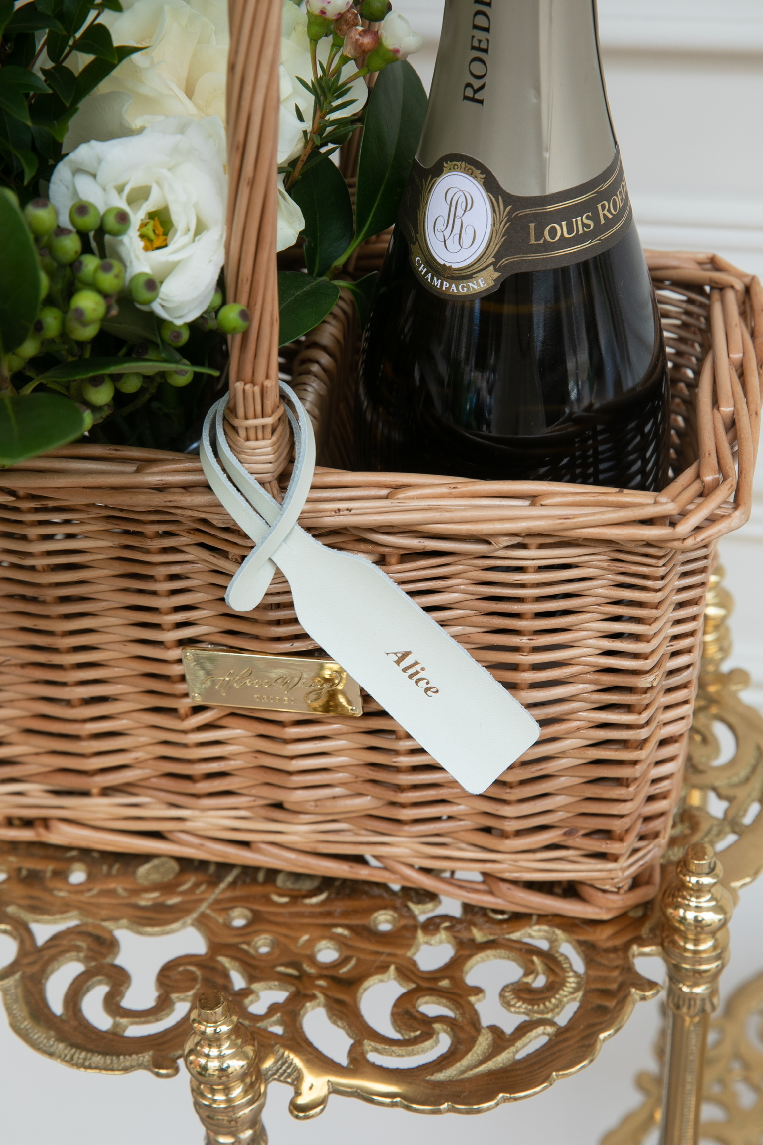 Bouquet Basket with Wine