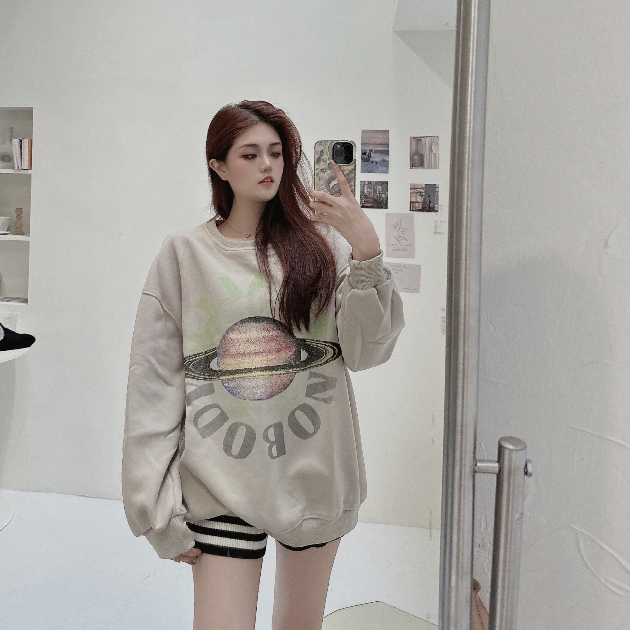 星球字母寬鬆大學T/三色