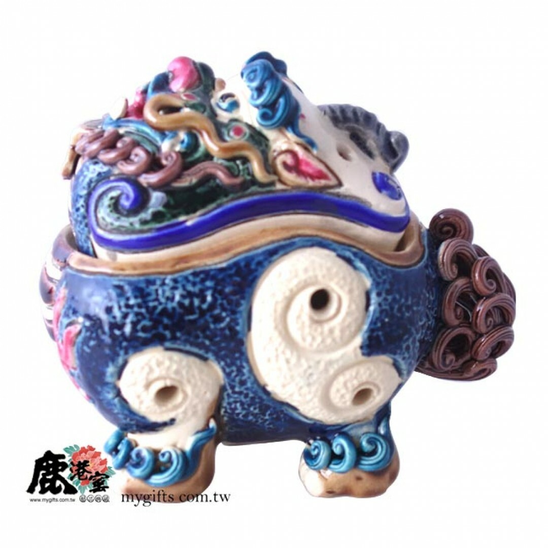 台灣國寶交趾陶｜小狻猊 燻香爐