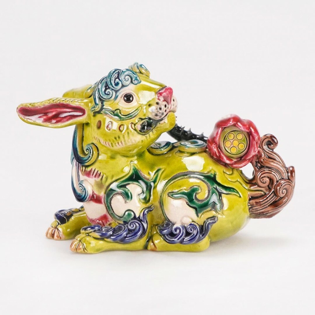 蓮花玉兔│好運連發│手工打造│藝術精品