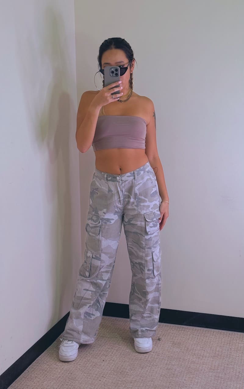 美式灰迷彩工裝褲