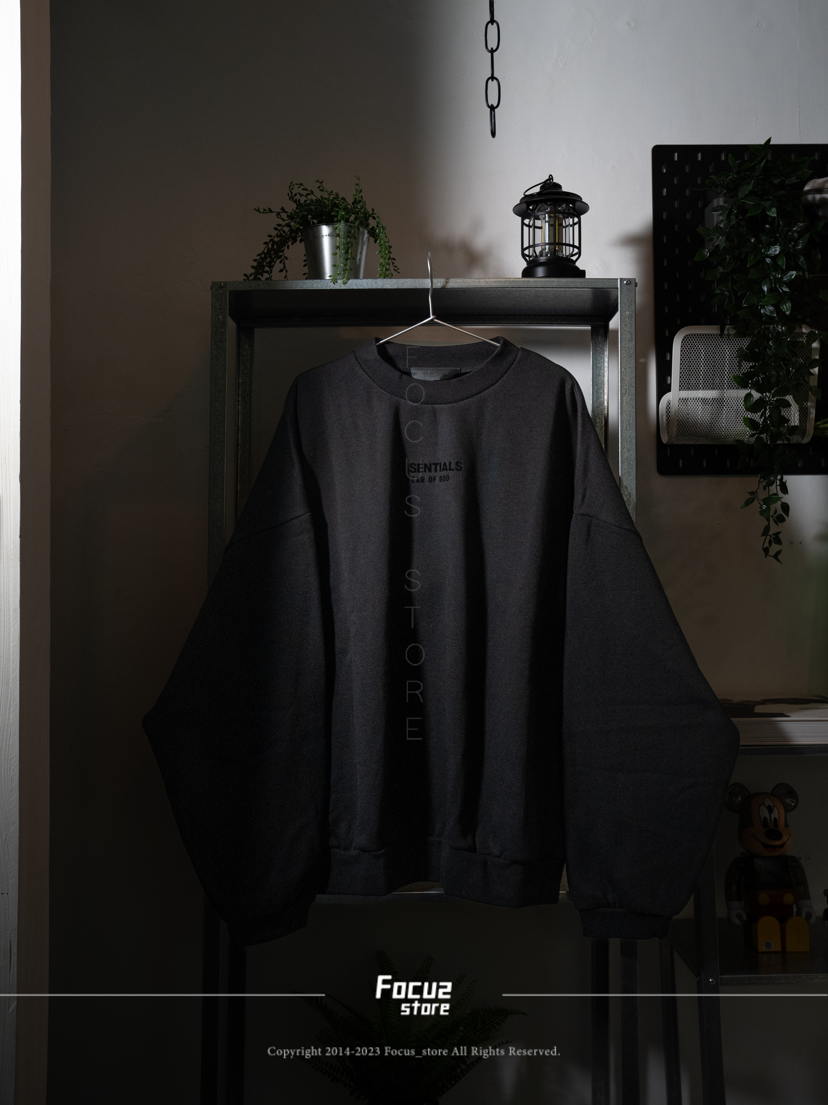 【Focus Store】現貨秒發 Essentials FW23 Crewneck Sweater "Jet Black" 玄青黑 192BT232040F