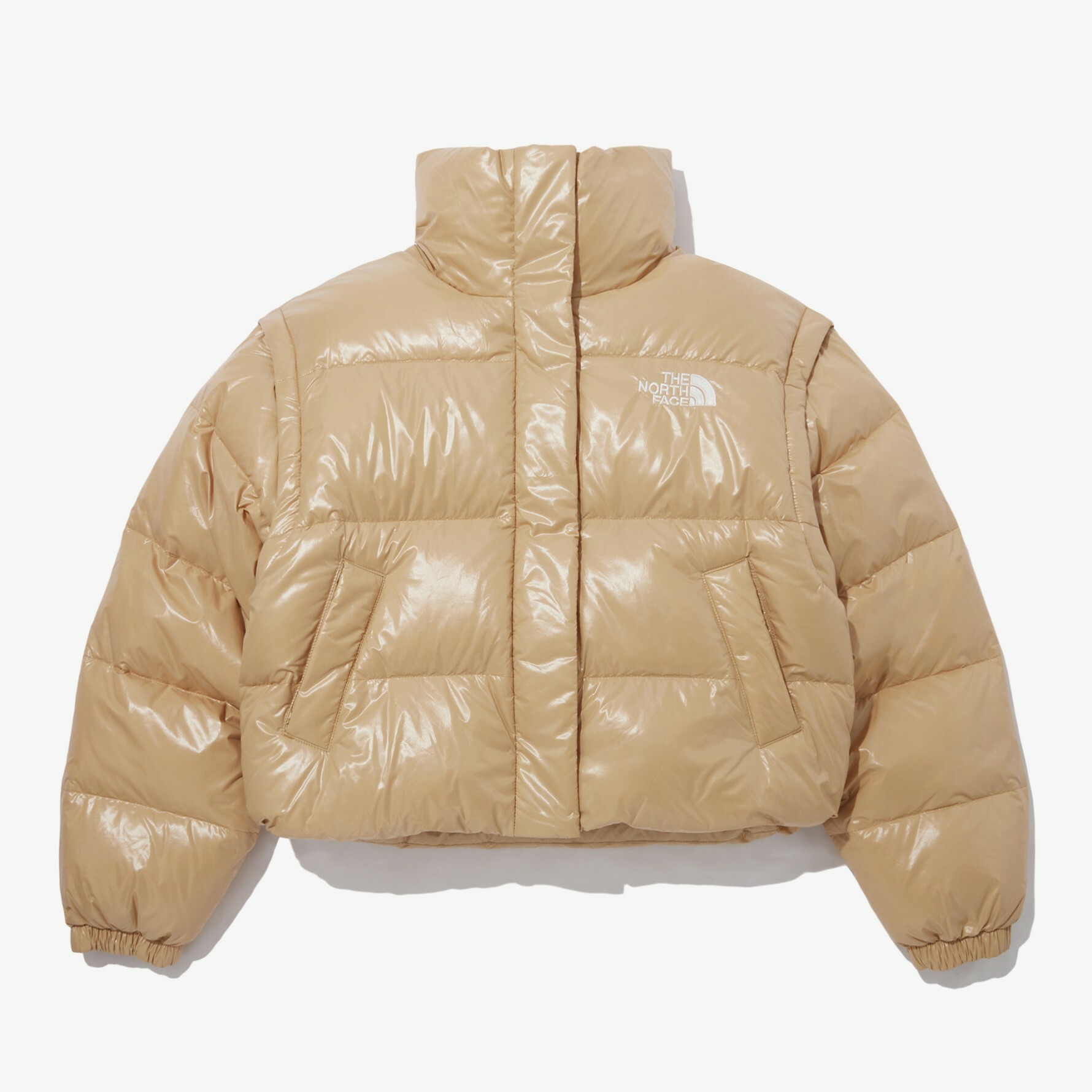 THE NORTH FACE 白標 女 GLOSSY DT 羽絨外套 兩用式 背心 NJ1DP86