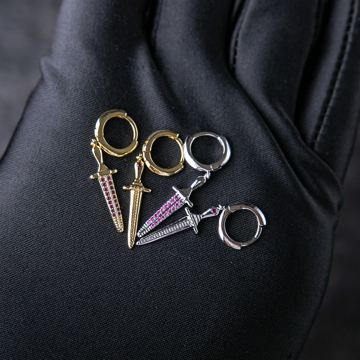 雙型態匕首掛墜式耳環