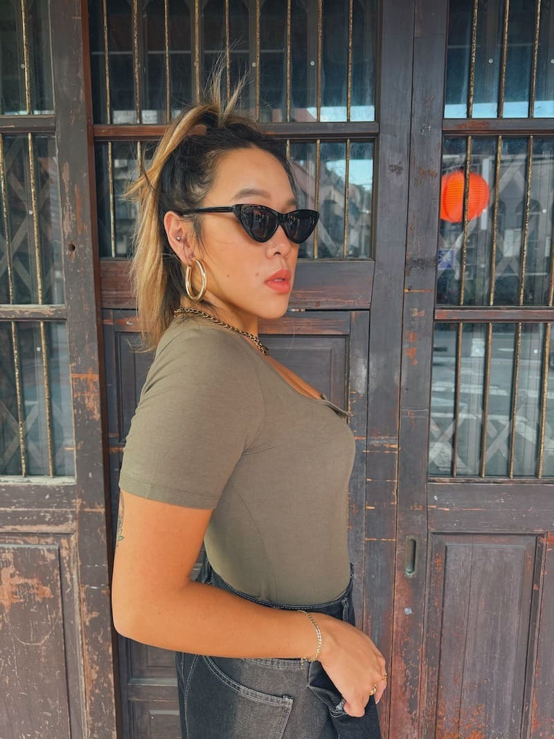 美式方領軍綠上衣